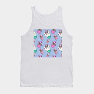 Cute Cat Seamless Patterns Tank Top